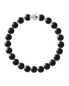 Herrenarmband aus Silber und schwarzem Obsidian