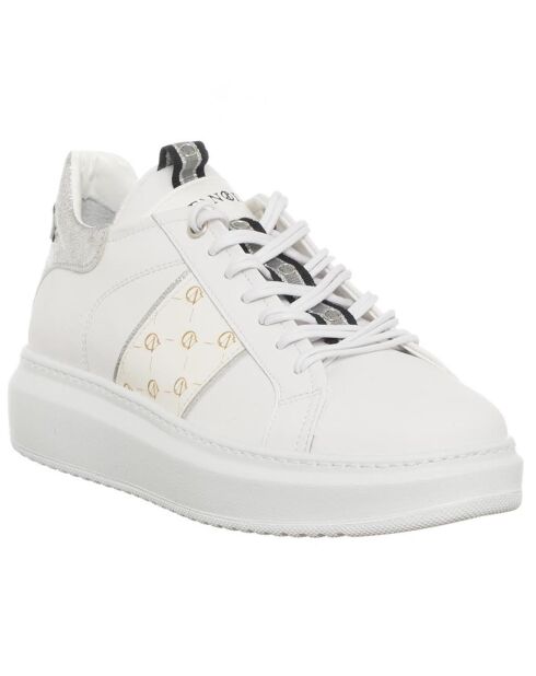 Baskets en Cuir Milo blanc/argenté