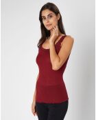 Caraco en Laine & Soie rouge rubis