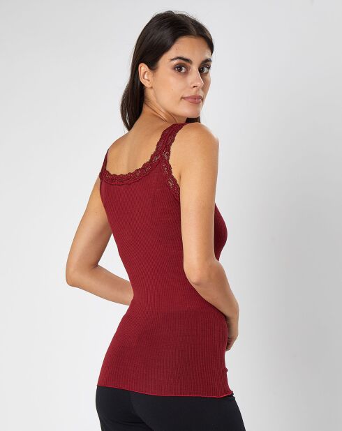 Caraco en Laine & Soie rouge rubis