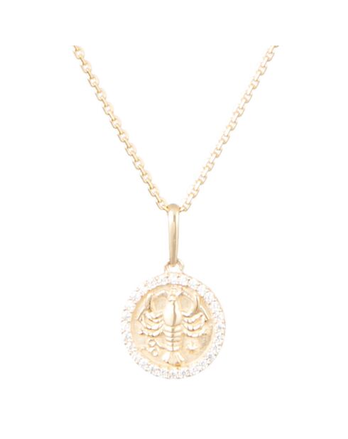 Astro Cancer ball hanger geelgoud en zirkonium