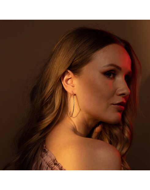 Boucles d'oreilles Créoles Gouttes or blanc