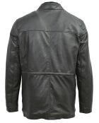 Lange schwarze Lederjacke von Fredelian