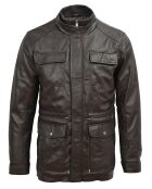 Victor braune lange Lederjacke