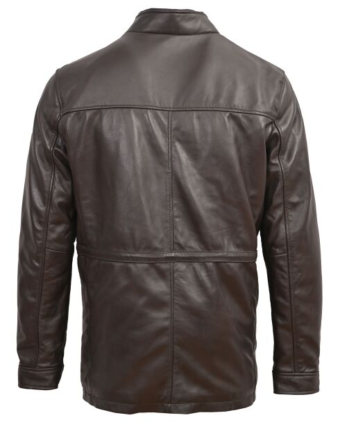 Victor braune lange Lederjacke