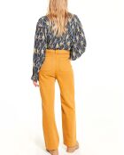 Pantalon en Coton évasé James ocre