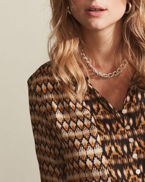 Nova okerkleurige korte jurk