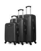 3 Valises 4 roues simples Brooklyn 55/65/75 cm gris foncé