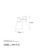 Applique murale Funnel noire - 14x24x21 cm