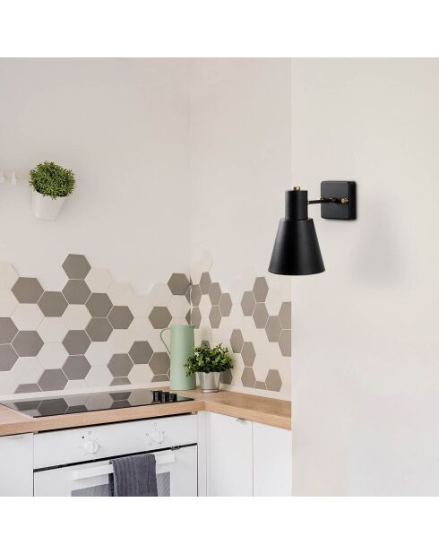 Applique murale Funnel noire - 14x24x21 cm