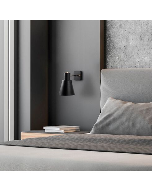 Applique murale Funnel noire - 14x24x21 cm