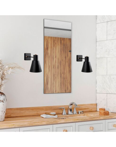 Applique murale Funnel noire - 14x24x21 cm