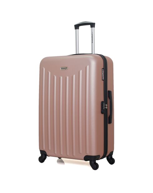 Valise Moyen Séjour 4 roues simples Brooklyn 65 cm rose doré