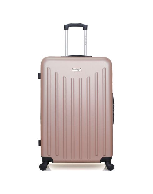 Valise Long Séjour 4 roues simples Brooklyn 75 cm rose doré