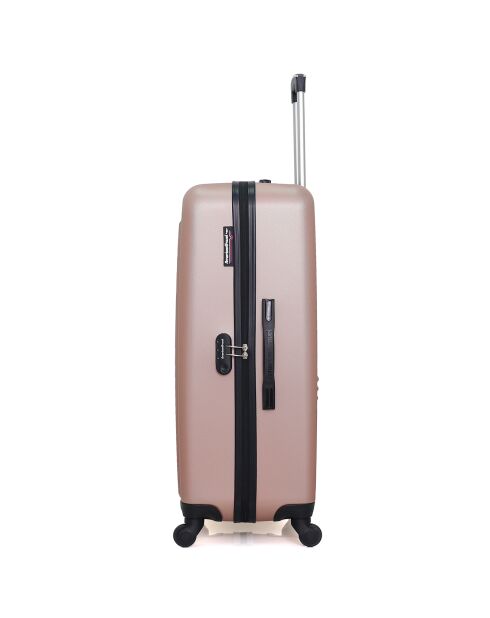 Valise Long Séjour 4 roues simples Brooklyn 75 cm rose doré