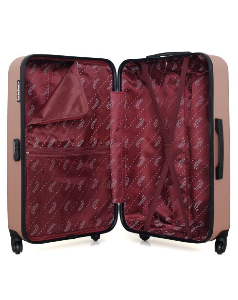 Valise Long Séjour 4 roues simples Brooklyn 75 cm rose doré