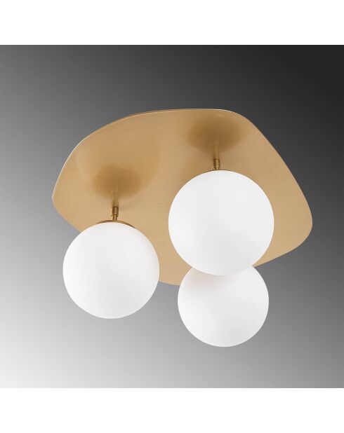 Plafonnier Well doré - 37x44x25 cm