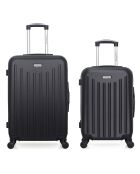 2 zwarte eenpersoons koffers met 4 wielen Brooklyn 65/75 cm