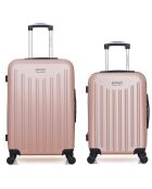 Koffers met 2 cabine en medium verblijf 4 wielen, eenvoudig Brooklyn 55/65 cm, roségoud