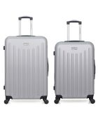 2 einfache silberne Allradkoffer Brooklyn 65/75 cm