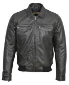 Veste en Cuir Kevin noire