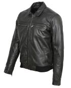 Veste en Cuir Kevin noire