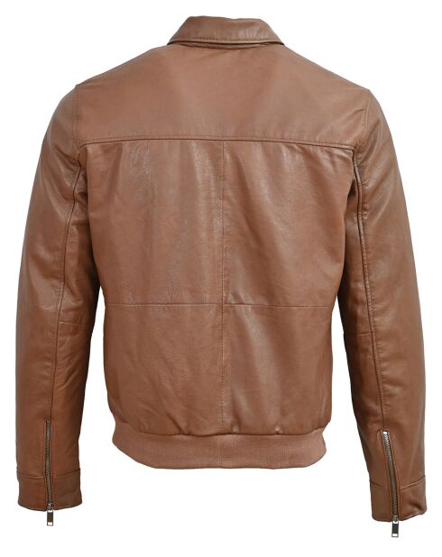 Veste en Cuir Klint cognac