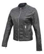 Veste en Cuir Fanny noire