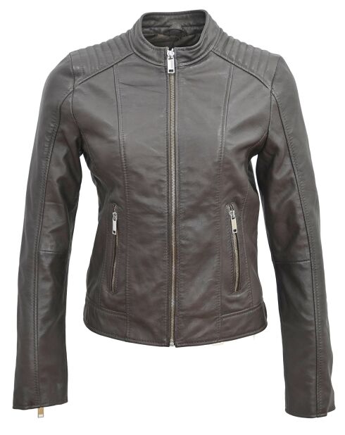 Veste en Cuir Fanny marron