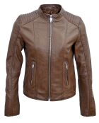Veste en Cuir Fanny cognac