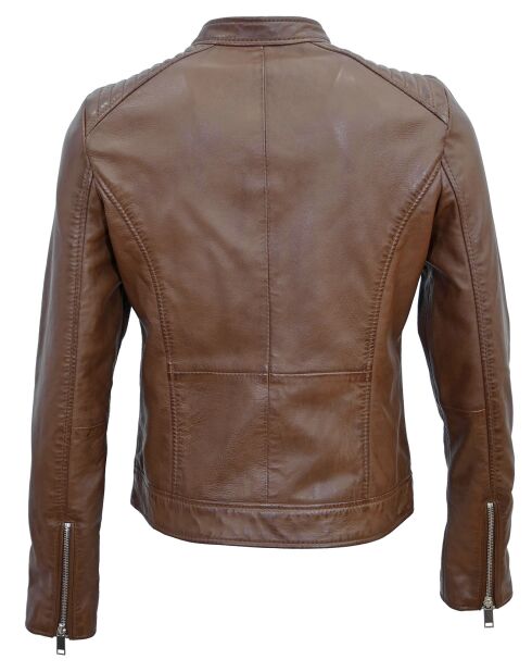 Veste en Cuir Fanny cognac