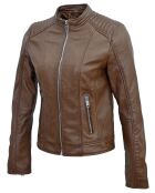 Veste en Cuir Fanny cognac