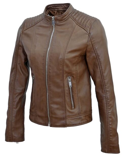 Veste en Cuir Fanny cognac