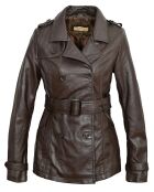 Chaqueta larga de piel marrón Lola