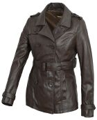 Chaqueta larga de piel marrón Lola