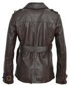 Chaqueta larga de piel marrón Lola