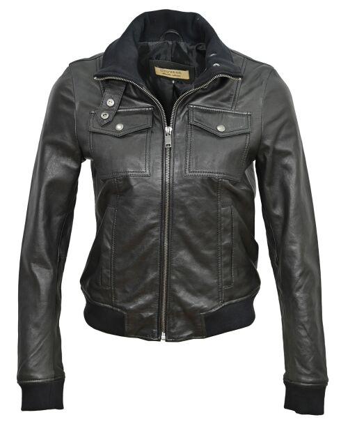 Veste en Cuir Kaia noire