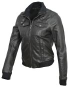 Veste en Cuir Kaia noire