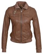 Veste en Cuir Kelie cognac