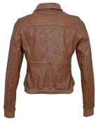 Veste en Cuir Kelie cognac