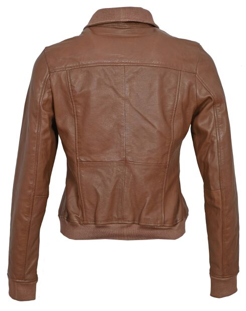 Veste en Cuir Kelie cognac