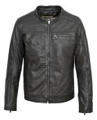 Veste en Cuir Yvan noire