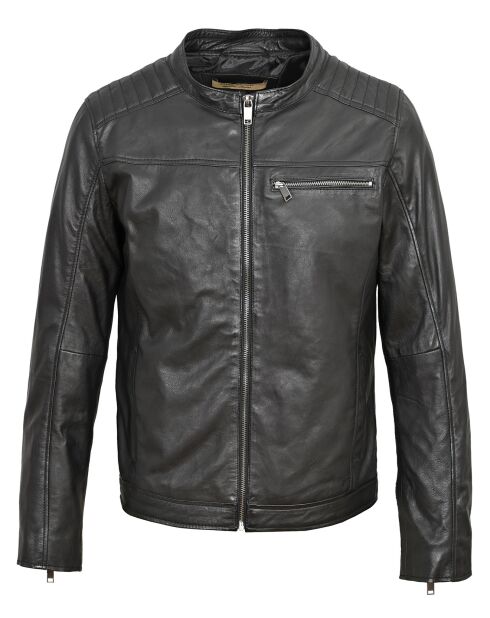 Veste en Cuir Yvan noire