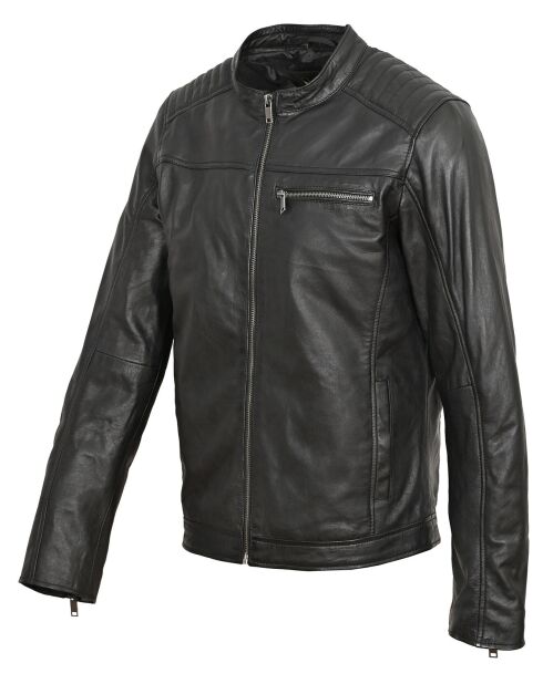 Veste en Cuir Yvan noire