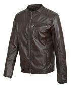 Veste en Cuir Yan marron