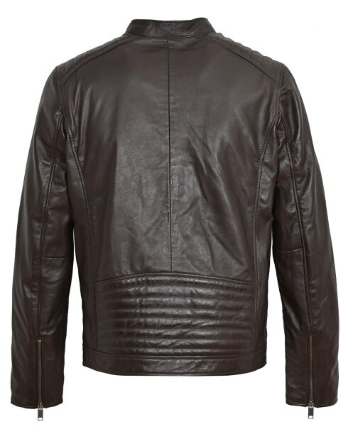 Veste en Cuir Yan marron