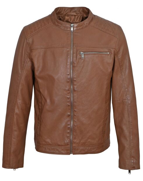 Veste en Cuir Yan cognac