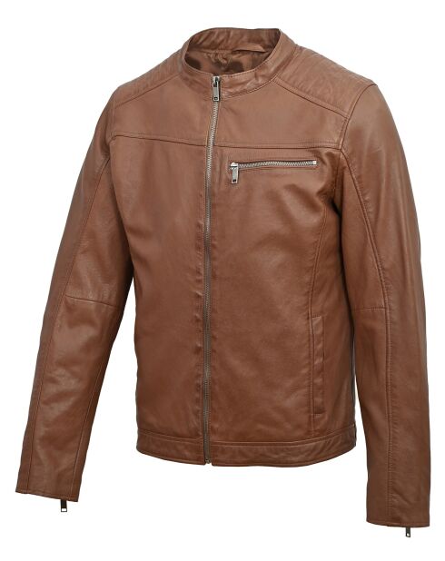 Veste en Cuir Yan cognac