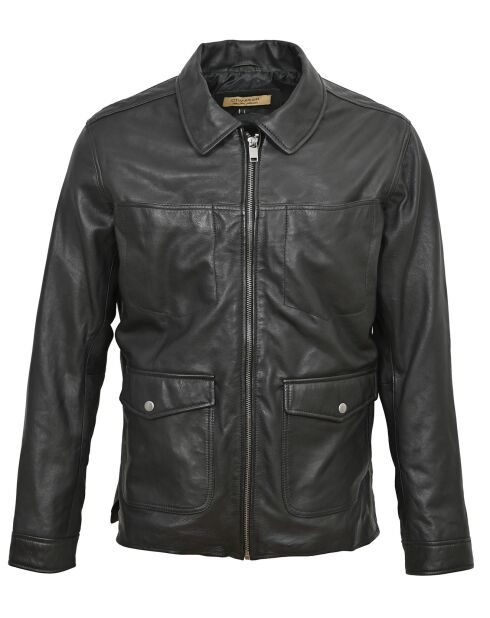 Veste en Cuir Yohan noire