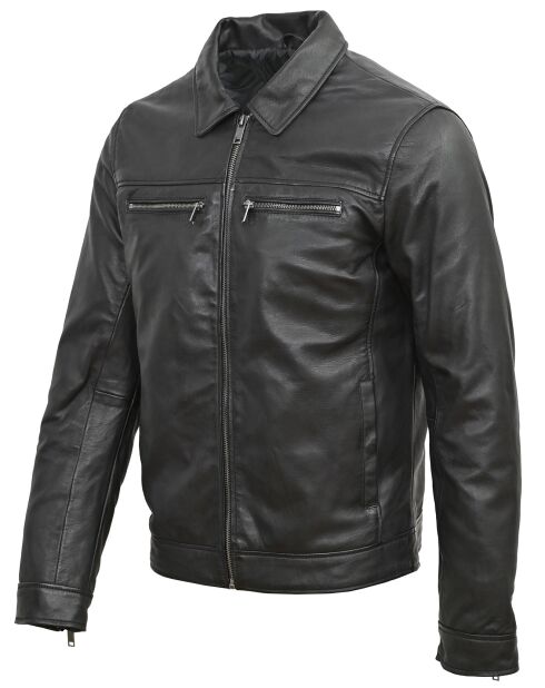 Veste en Cuir Niort noire